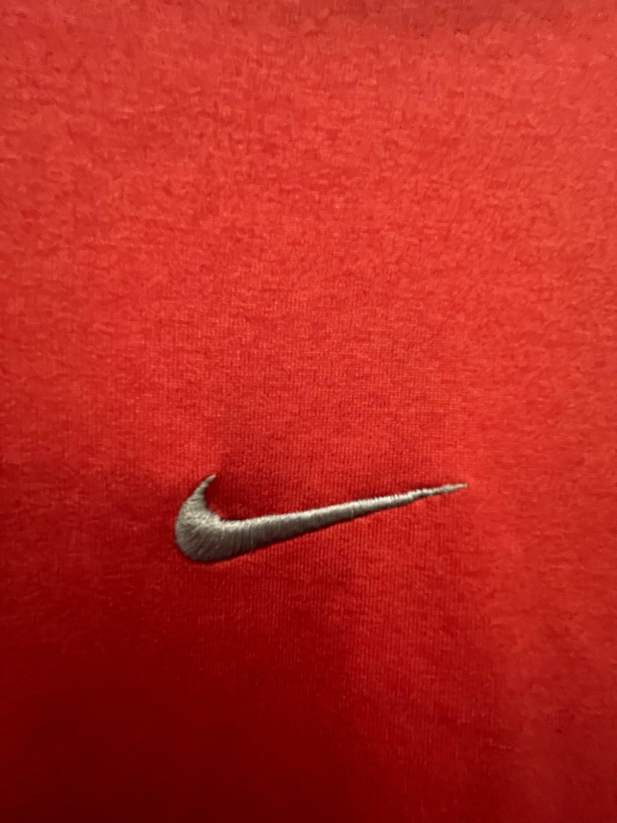 Nike Mens T-Shirt Dri-Fit Stitched Logo - Red - Small - Like New