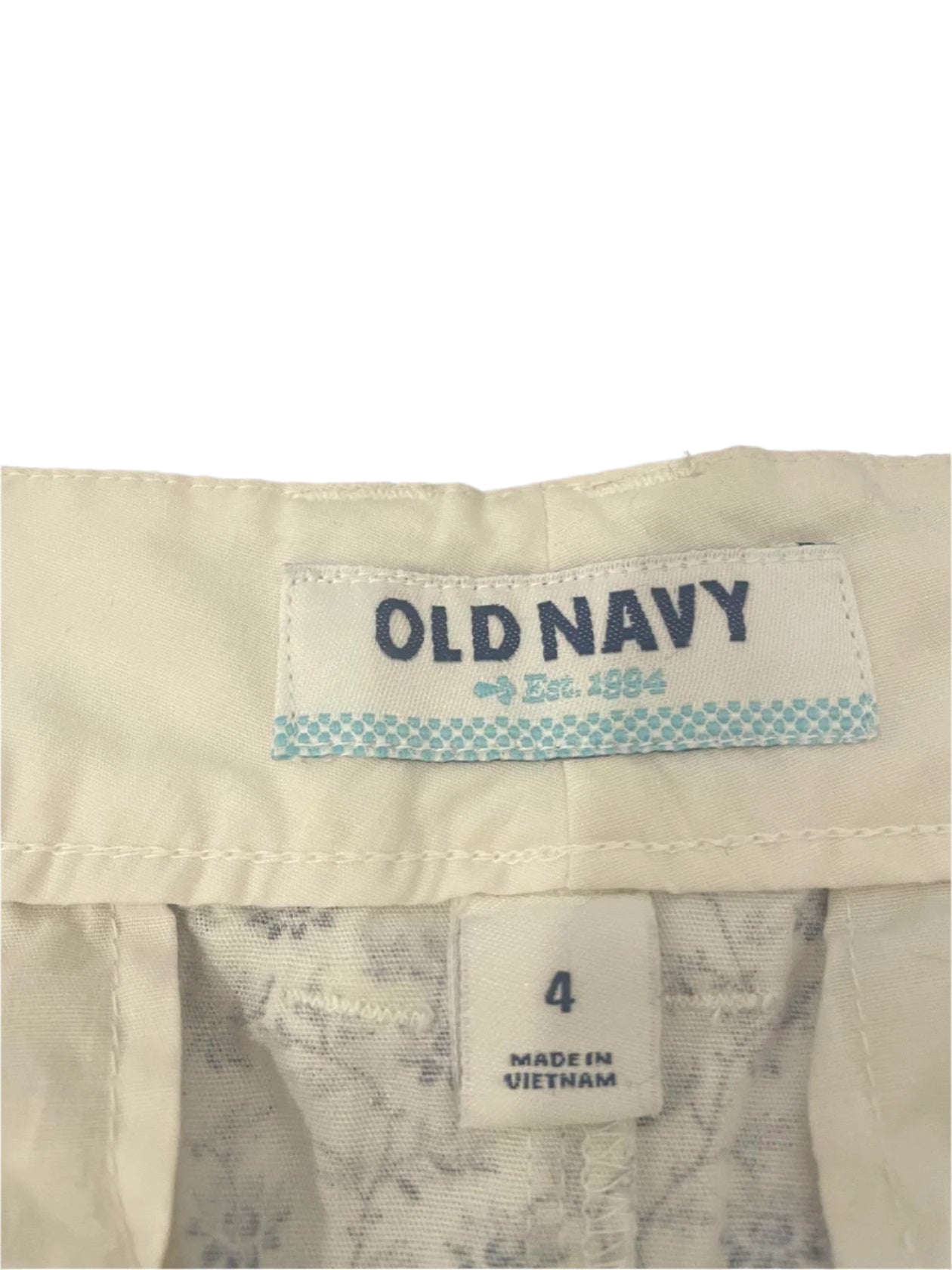Old Navy Womens Shorts Floral Belt Pockets Summer - Blue - 4 - Very Good