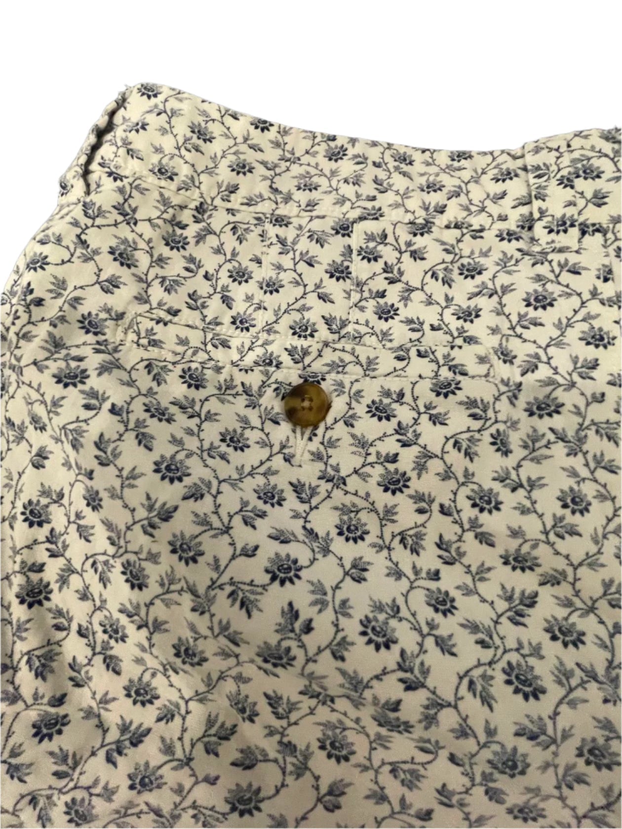 Old Navy Womens Shorts Floral Belt Pockets Summer - Blue - 4 - Very Good