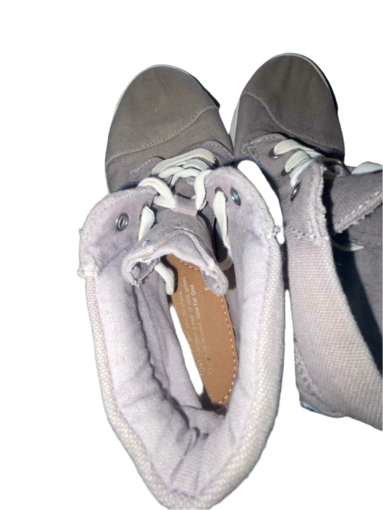 TOMS Unisex Kids Sneakers Lace-up Canvas - Gray - Y3 - Very Good