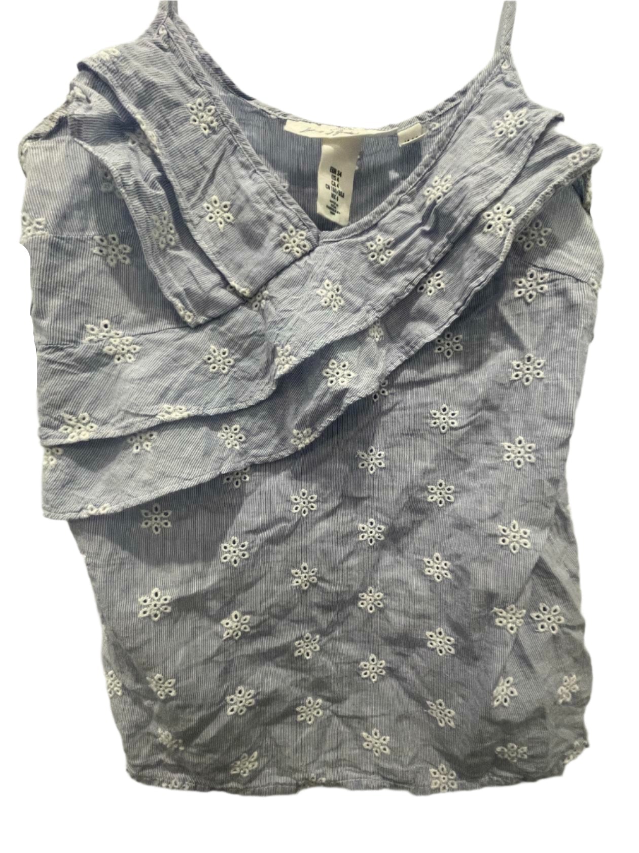 H&M Womens Top L.O.G.G. Tank Cami Floral V-neck - Blue - 4 - Very Good