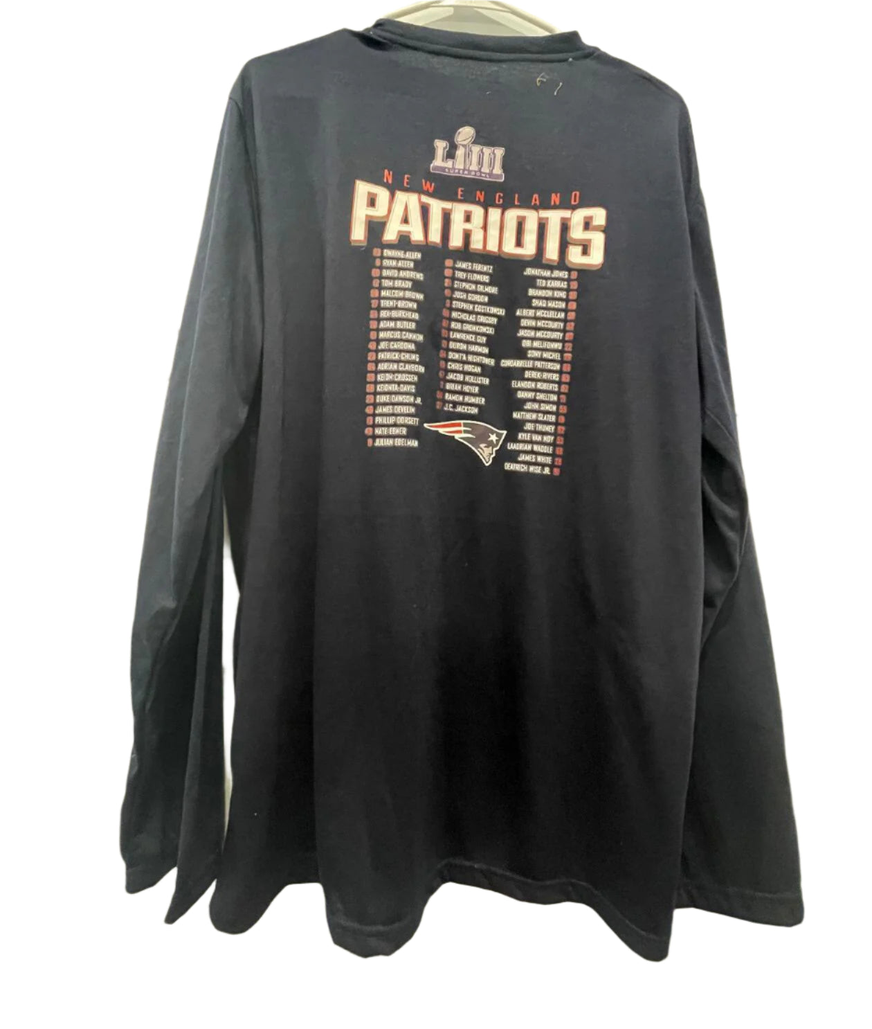 Fanatics Unisex NFL Team Long Sleeve Active T-Shirt New England Patriots Conference Champions 2018 - Navy - 2XL - Like New