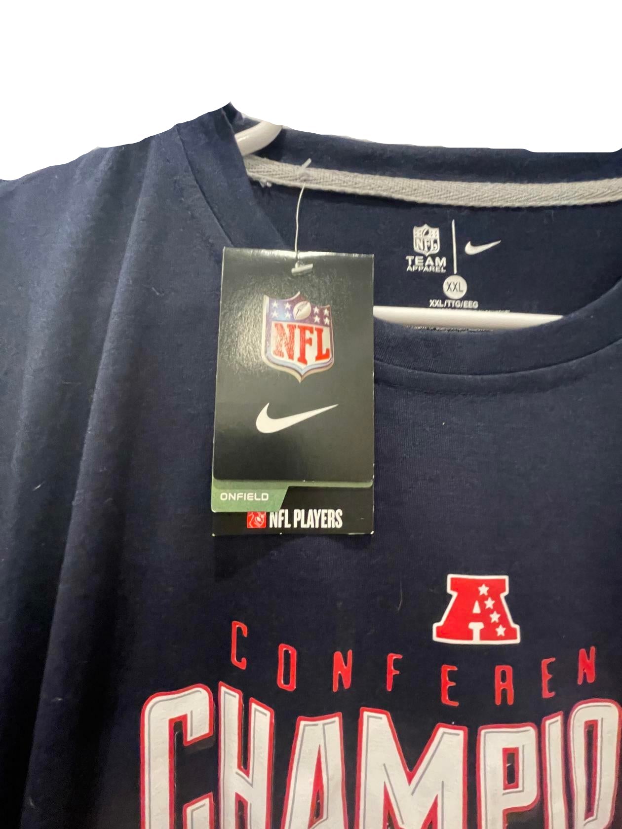 Fanatics Unisex NFL Team Long Sleeve Active T-Shirt New England Patriots Conference Champions 2018 - Navy - 2XL - Like New
