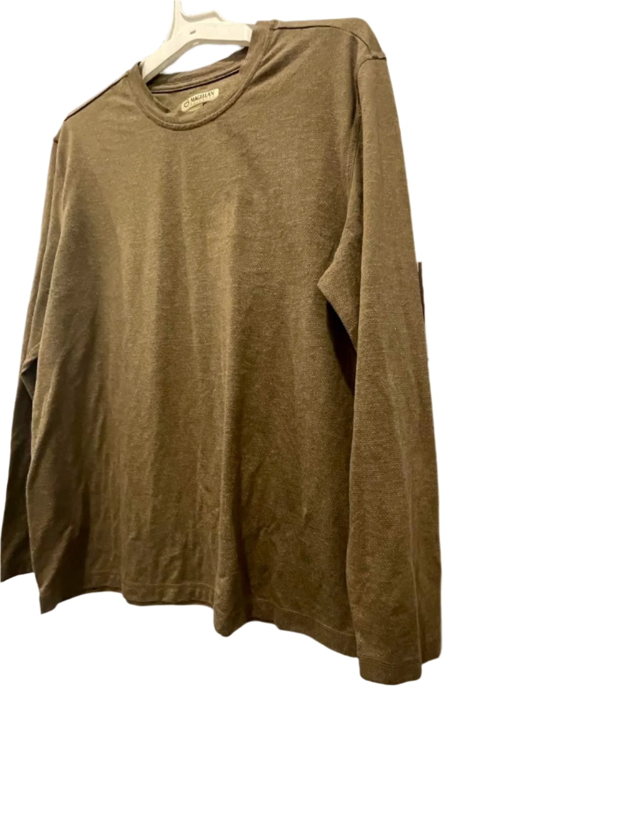Magellan Mens Long Sleeve Active T-Shirt Outdoor Fishing - Brown - Large - Like New