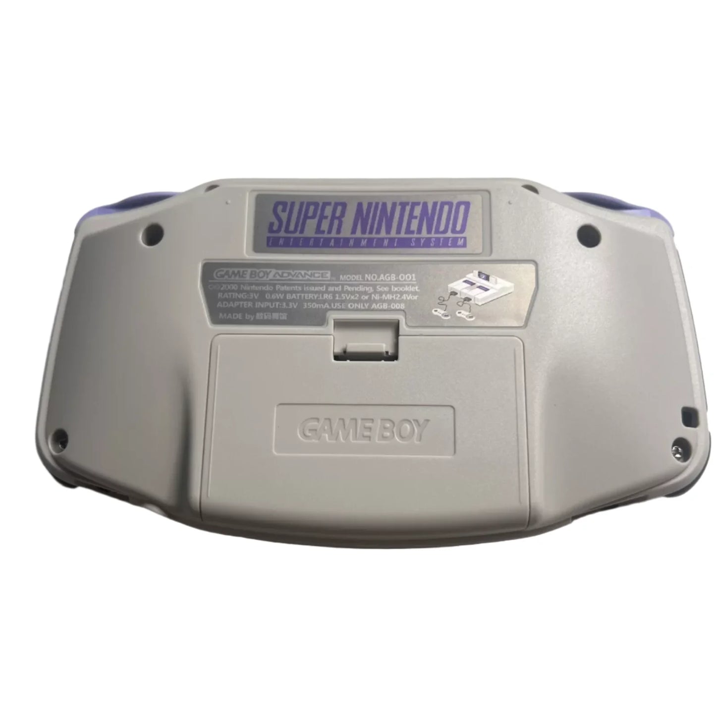 Nintendo Game Boy Advance Video Game Console - GrayPurple - Super Nintendo SNES Edition - Custom Built