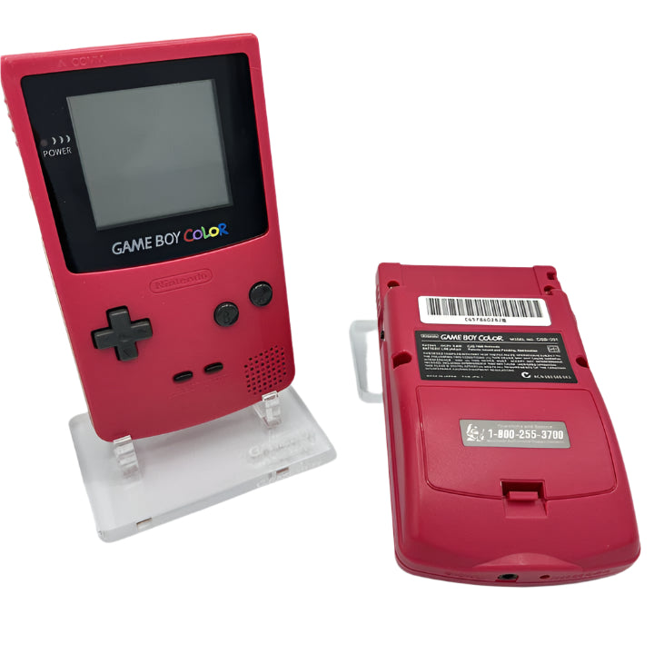Nintendo Game Boy Color Console - Berry Red - AMOLED XL LCD Touch Screen - Custom Built & Upgraded