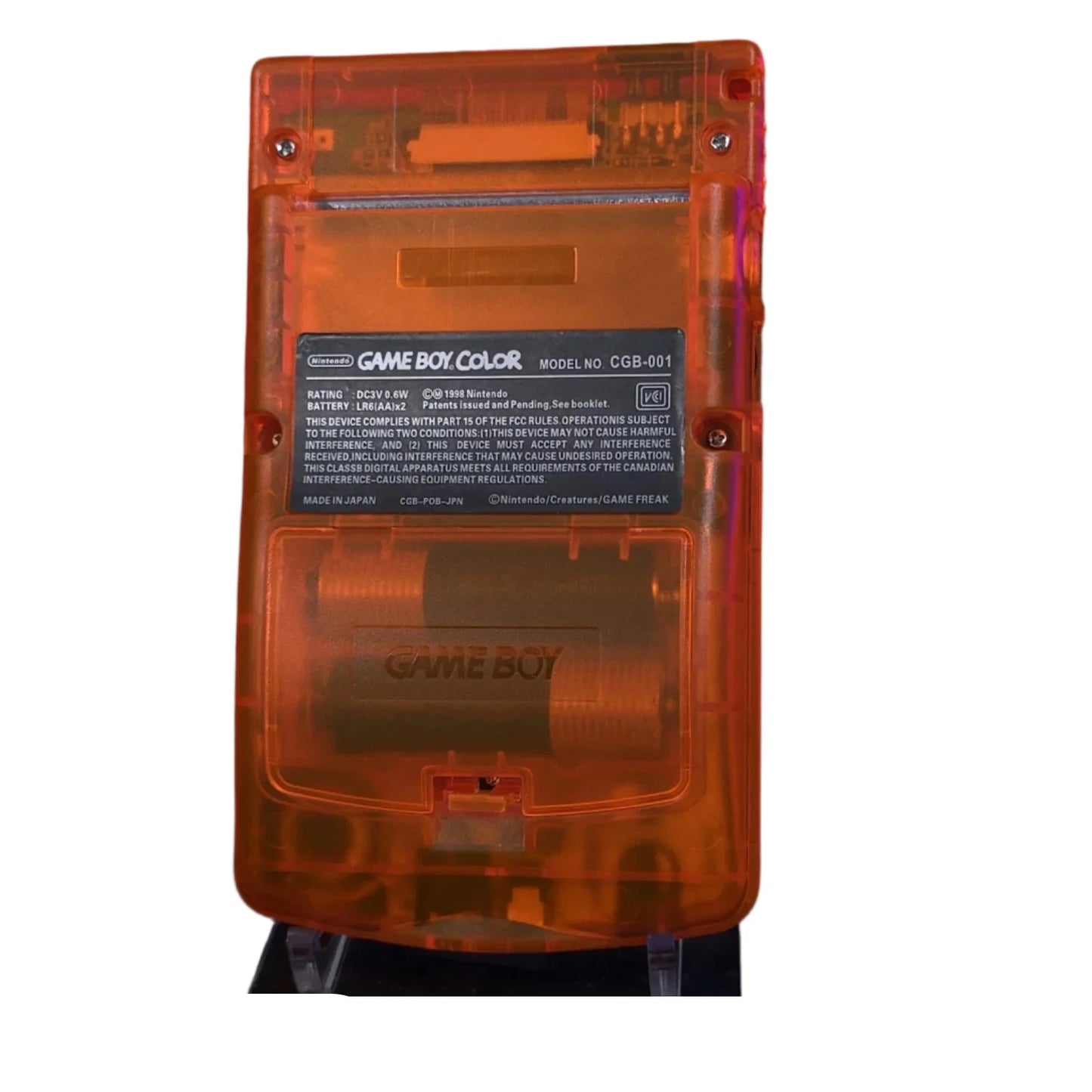Nintendo Game Boy Color Video Game Console - Transparent Orange - AMOLED XL LCD Touch Screen - Custom Built & Upgraded