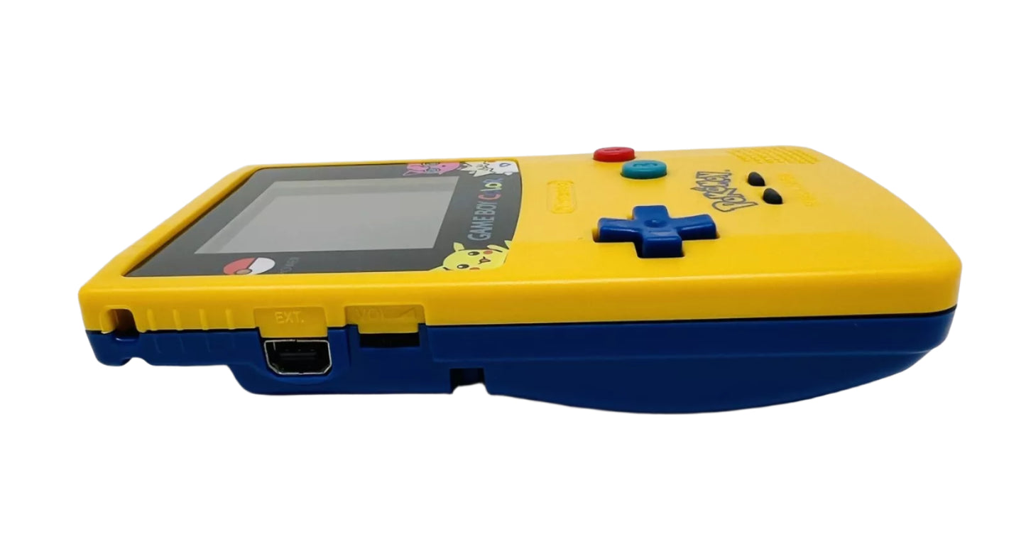 Nintendo Game Boy Color Console - YellowBlue - Pokemon Logo - AMOLED XL LCD Touch Screen - Custom Built & Upgraded