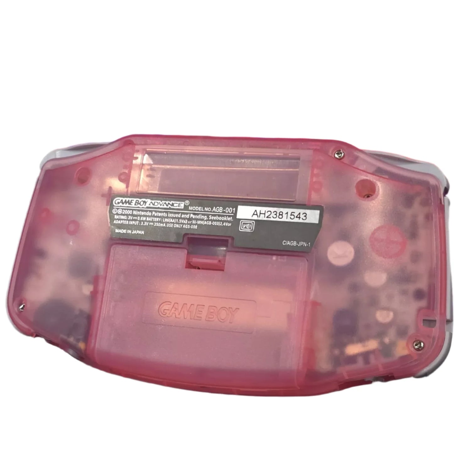 Nintendo Game Boy Advance Video GameConsole - Clear Pink - Kirby Edition - Custom Built
