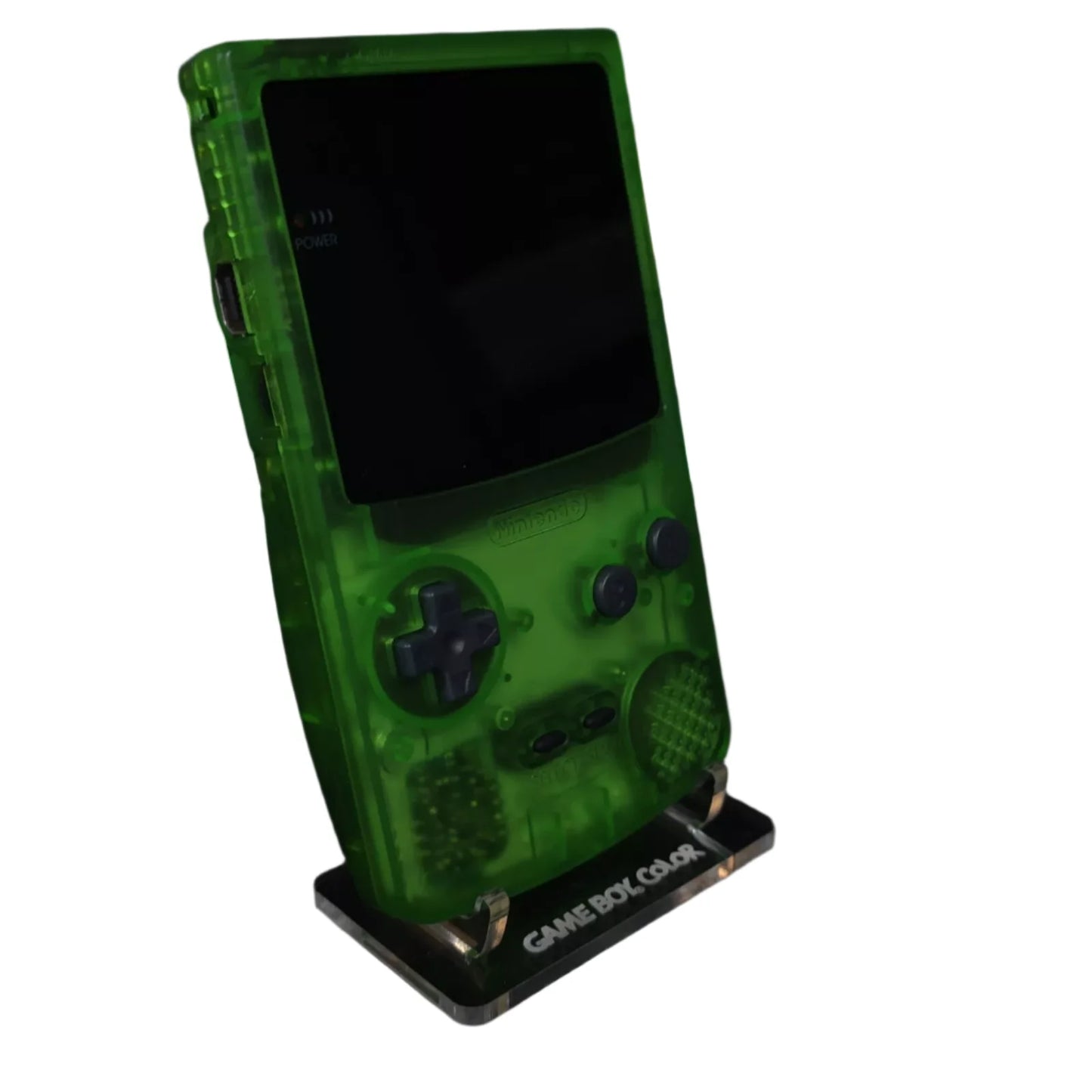 Nintendo Game Boy Color Console - Clear Emerald Green - AMOLED XL LCD Touch Screen - Custom Built & Upgraded