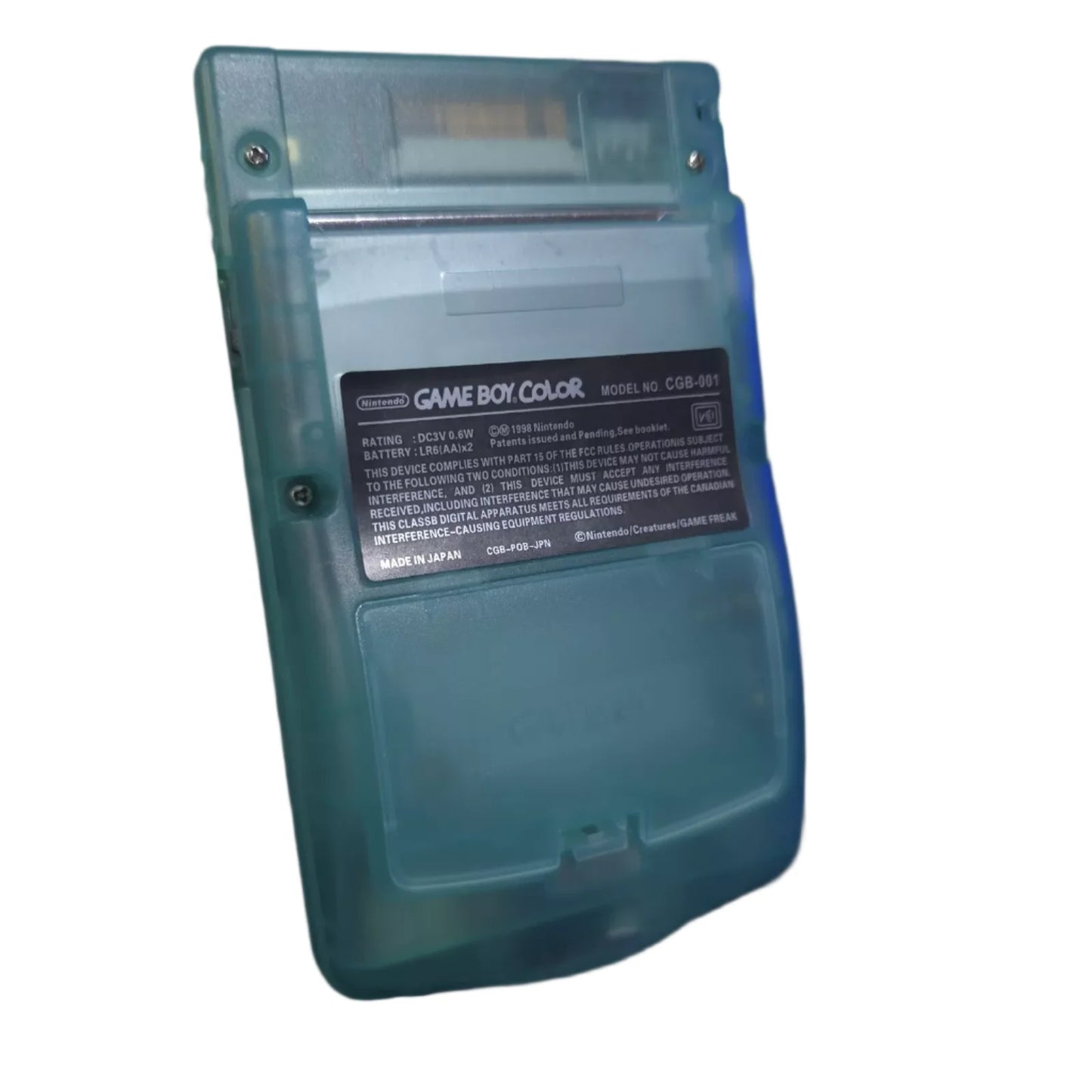 Nintendo Game Boy Color Console - Glow in the Dark Blue - AMOLED XL LCD Touch Screen - Custom Built & Upgraded