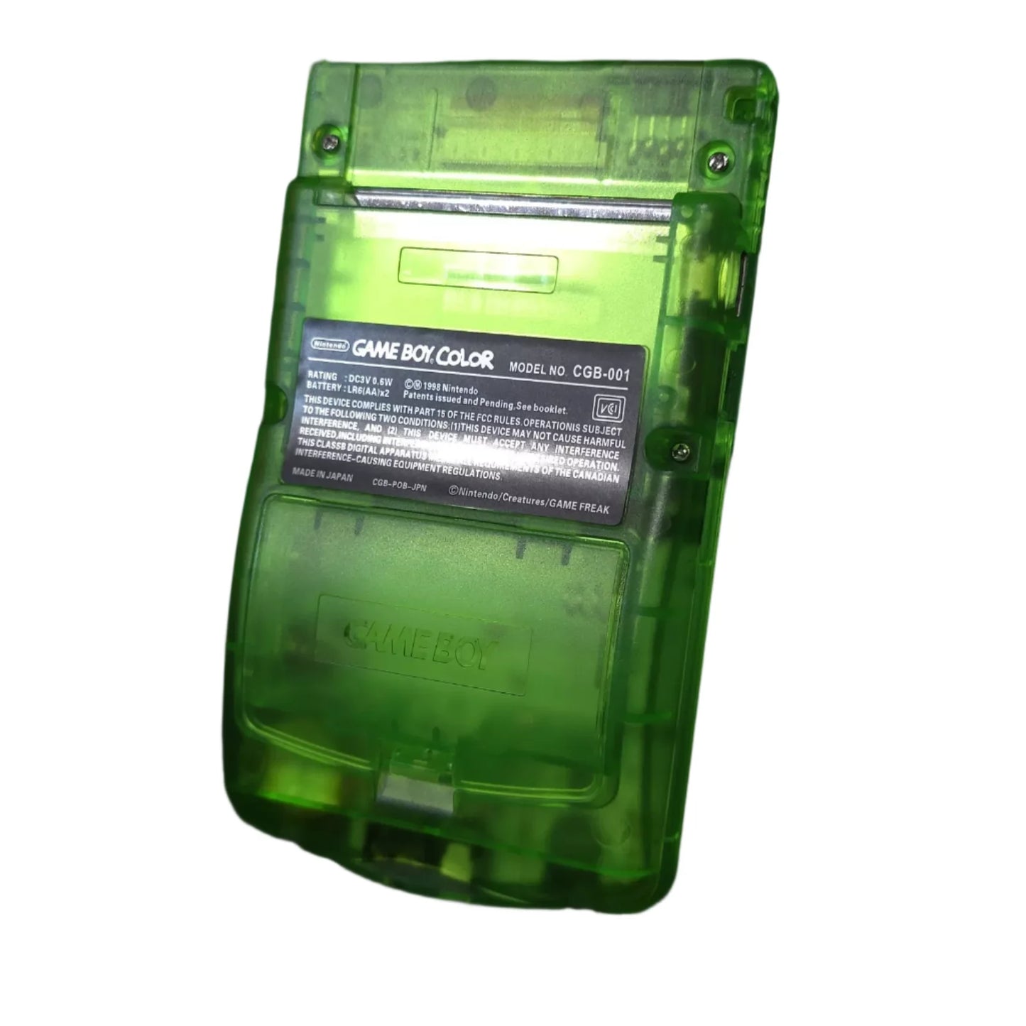 Nintendo Game Boy Color Console - Clear Emerald Green - AMOLED XL LCD Touch Screen - Custom Built & Upgraded