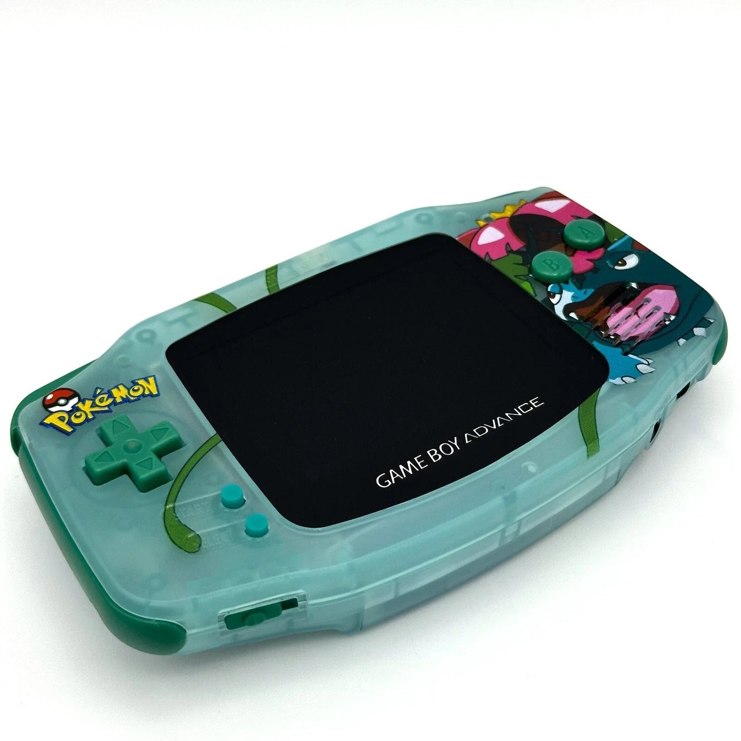 Nintendo Game Boy Advance Video Game Console - Clear Green - Pokemon Venasaur Edition - Custom Built