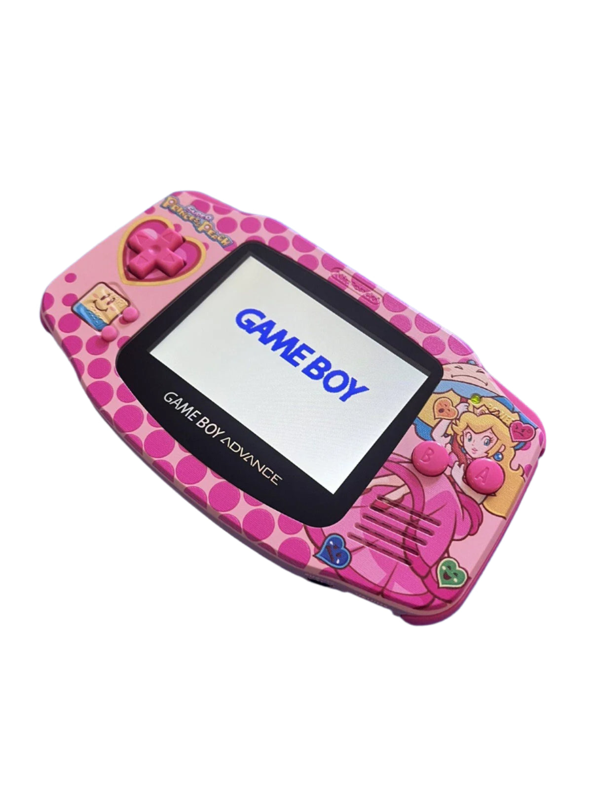 Nintendo Game Boy Advance Video Game Console - Pink - Super Princess Peach Edition - Custom Built