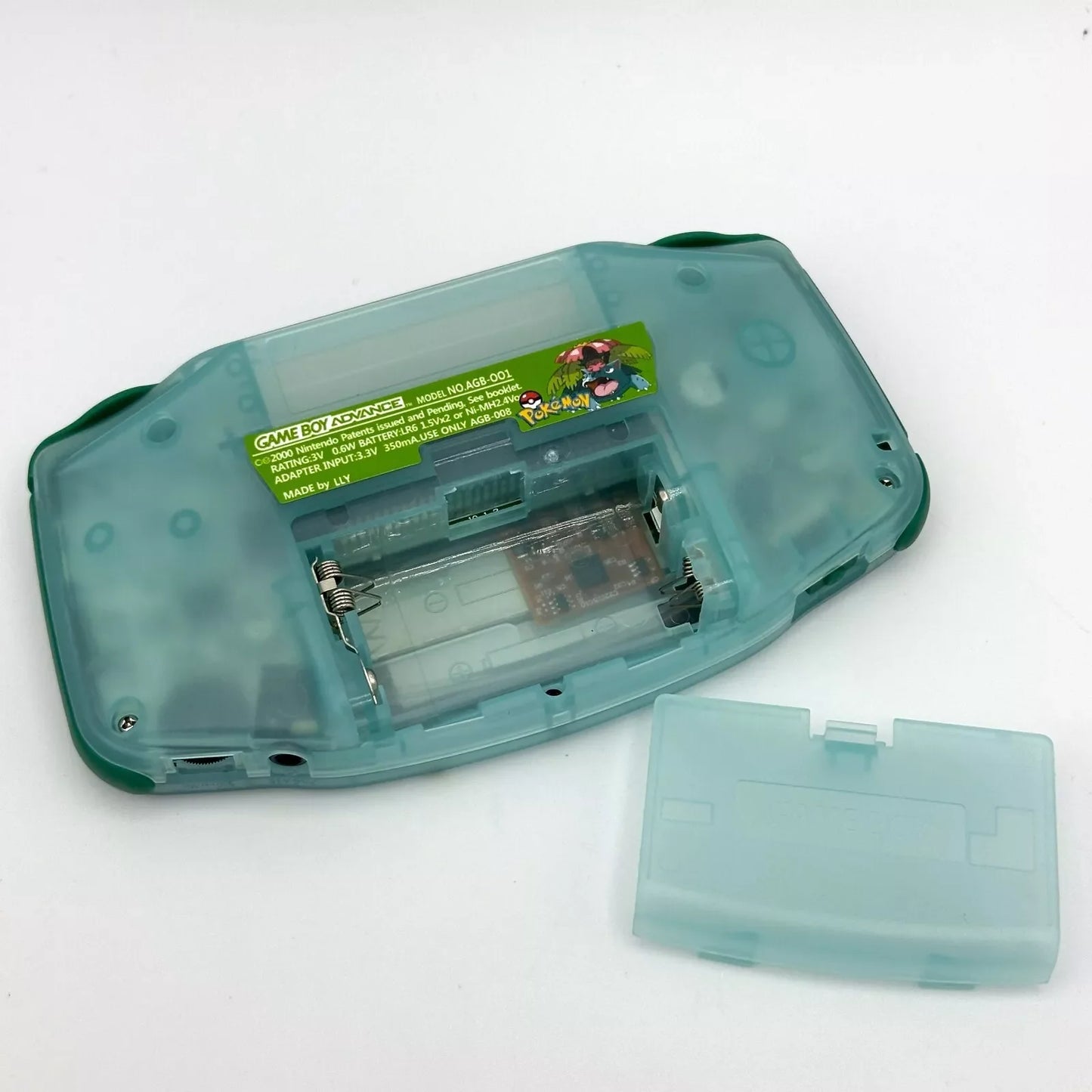 Nintendo Game Boy Advance Video Game Console - Clear Green - Pokemon Venasaur Edition - Custom Built