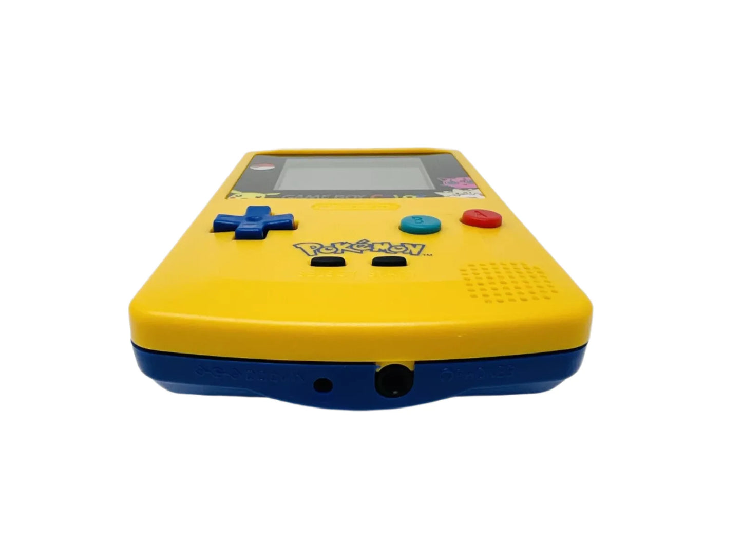 Nintendo Game Boy Color Console - YellowBlue - Pokemon Logo - AMOLED XL LCD Touch Screen - Custom Built & Upgraded