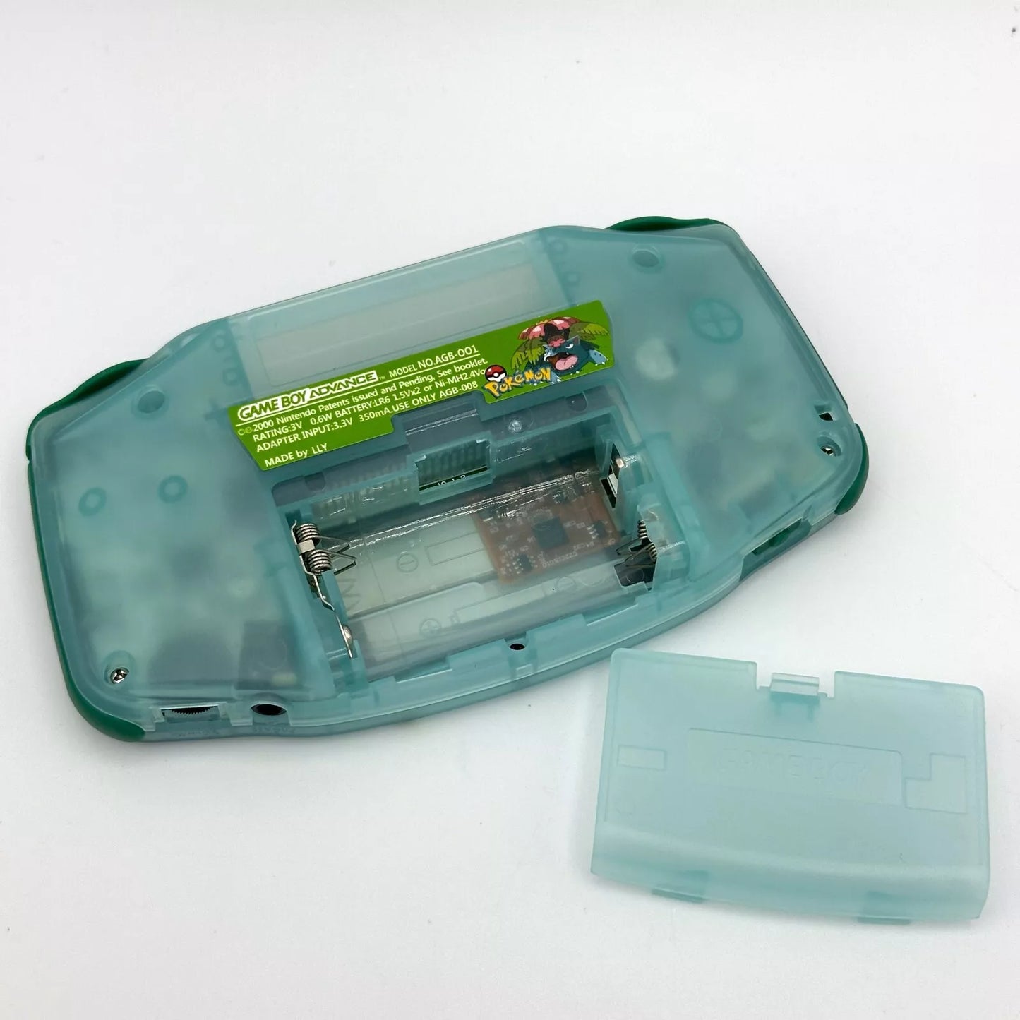 Nintendo Game Boy Advance Video Game Console - Clear Green - Pokemon Venasaur Edition - Custom Built