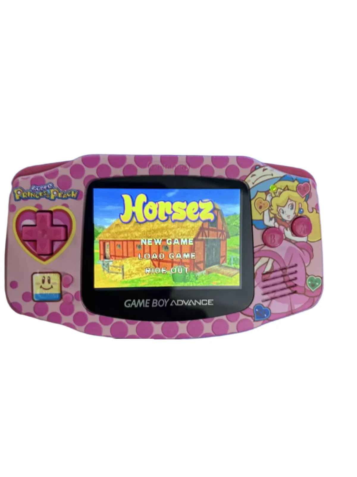 Nintendo Game Boy Advance Video Game Console - Pink - Super Princess Peach Edition - Custom Built