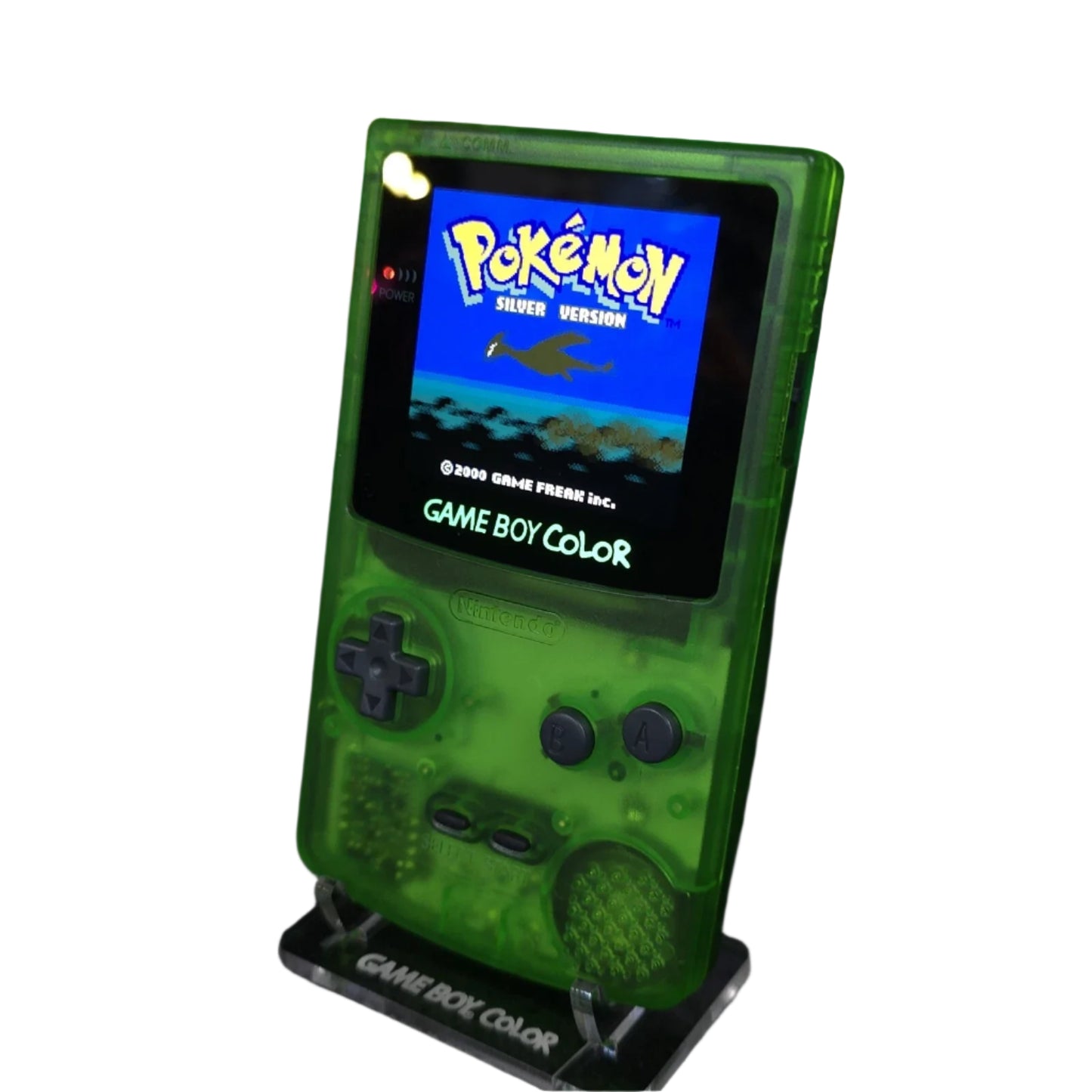 Nintendo Game Boy Color Console - Clear Emerald Green - AMOLED XL LCD Touch Screen - Custom Built & Upgraded