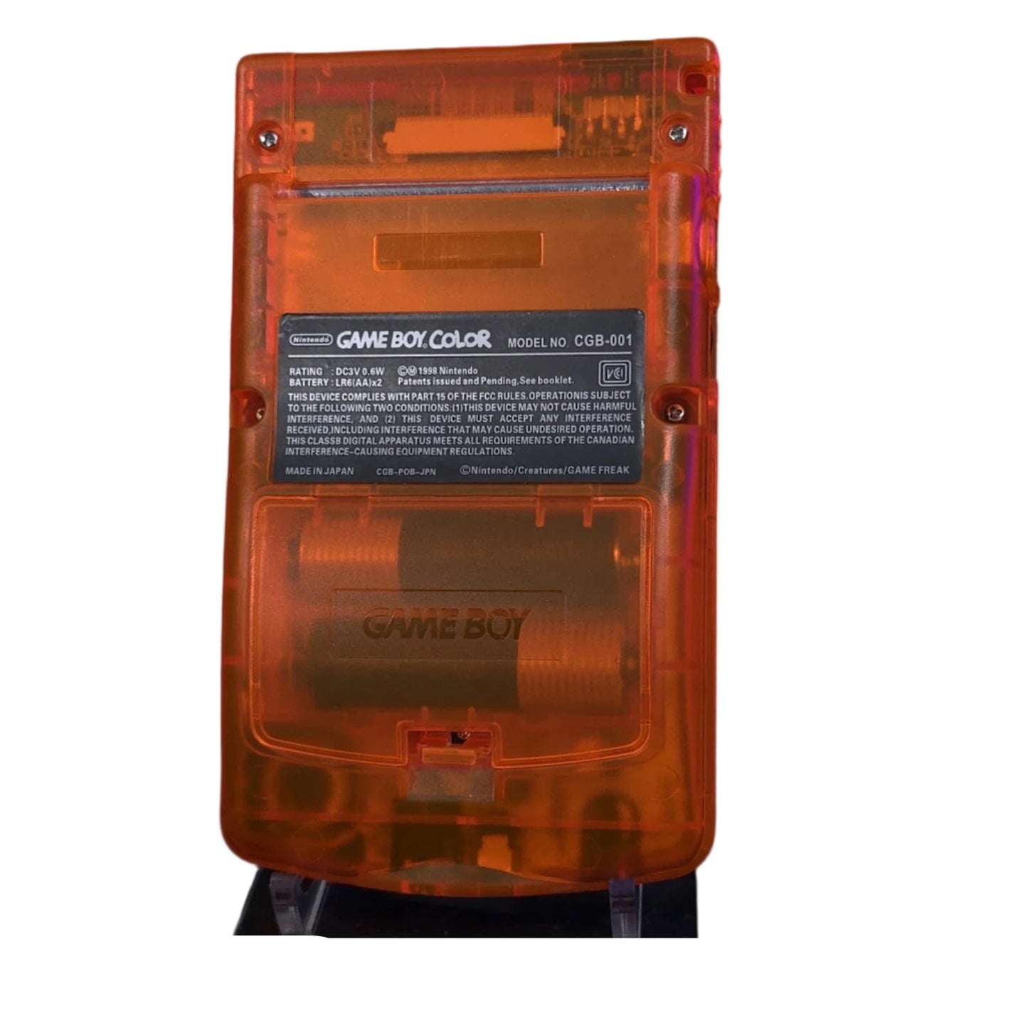Nintendo Game Boy Color Video Game Console - Transparent Orange - AMOLED XL LCD Touch Screen - Custom Built & Upgraded