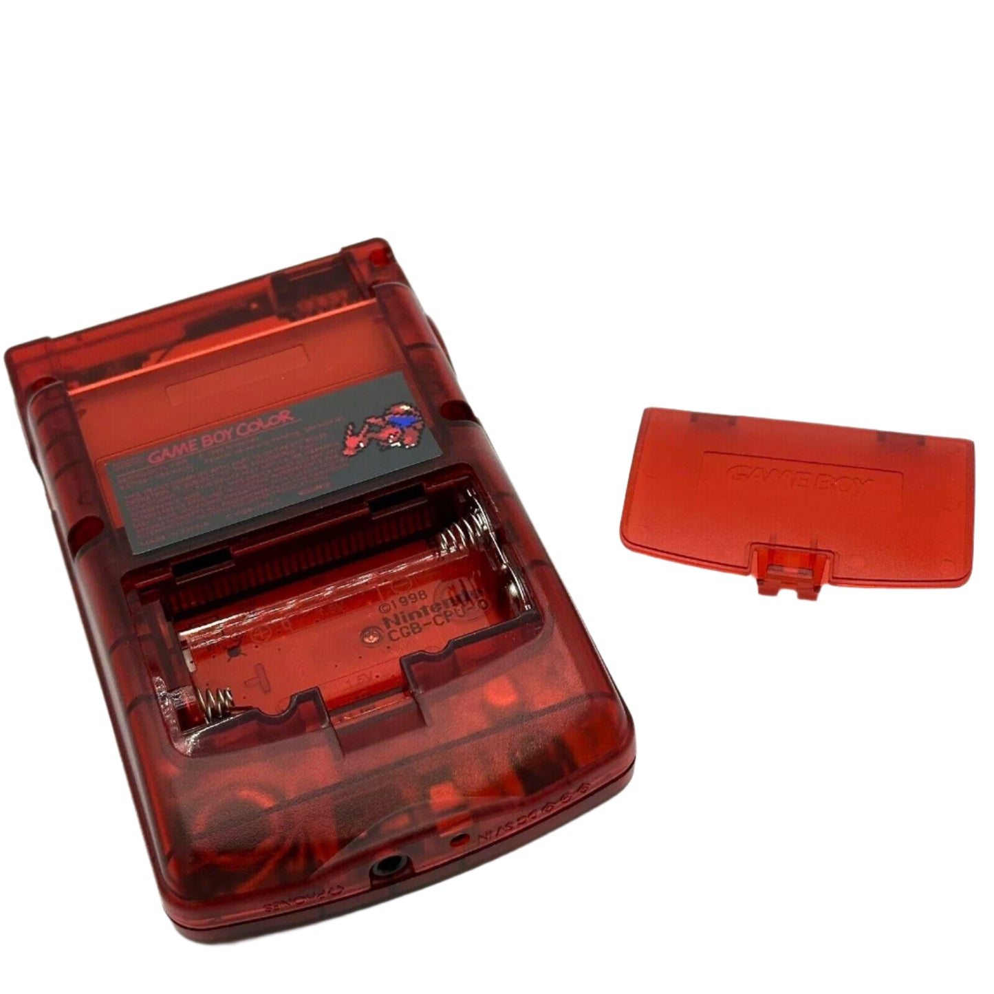 Nintendo Game Boy Color Console - Clear Red - Pokemon Charizard Edition - New Custom & Upgraded