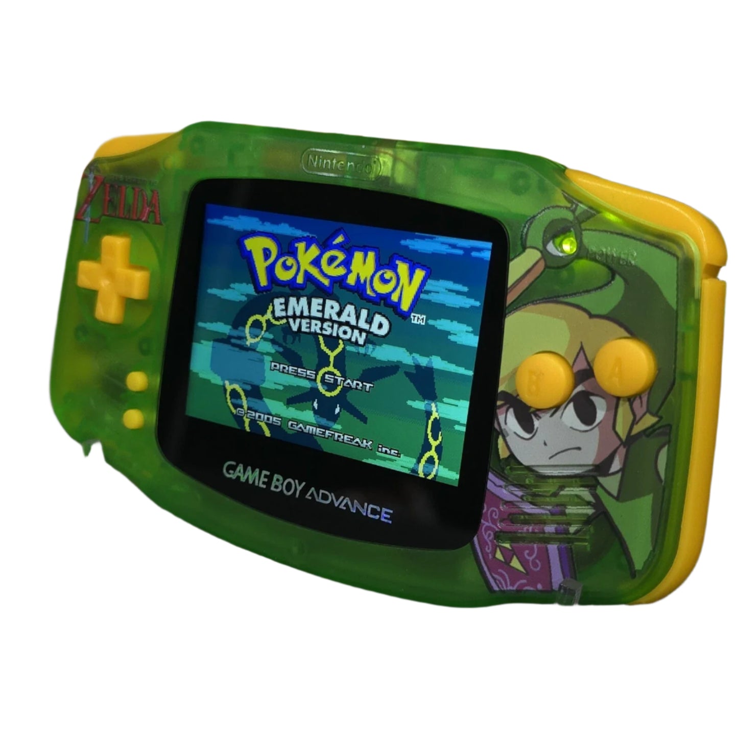 Nintendo Game Boy Advance Video Game Console - Green - Legend of Zelda Edition - Custom Built