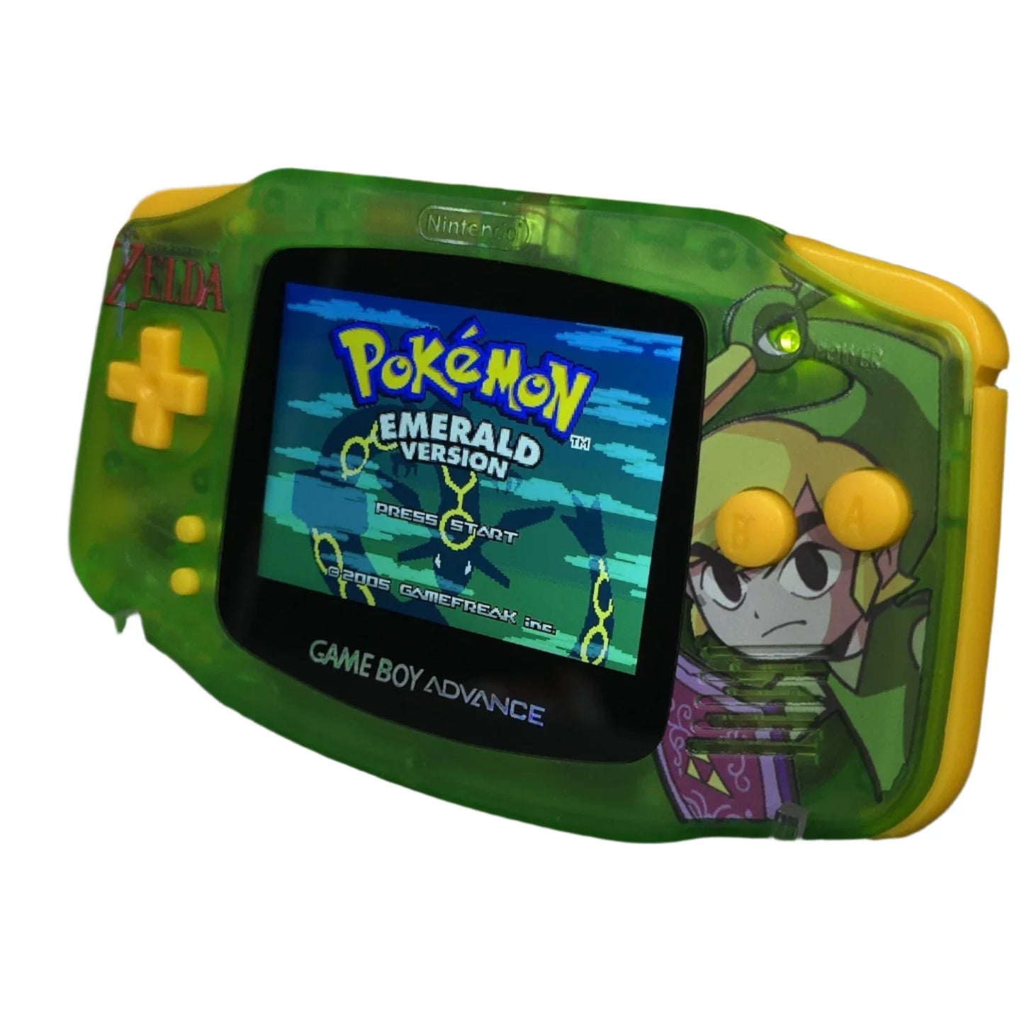 Nintendo Game Boy Advance Video Game Console - Green - Legend of Zelda Edition - Custom Built