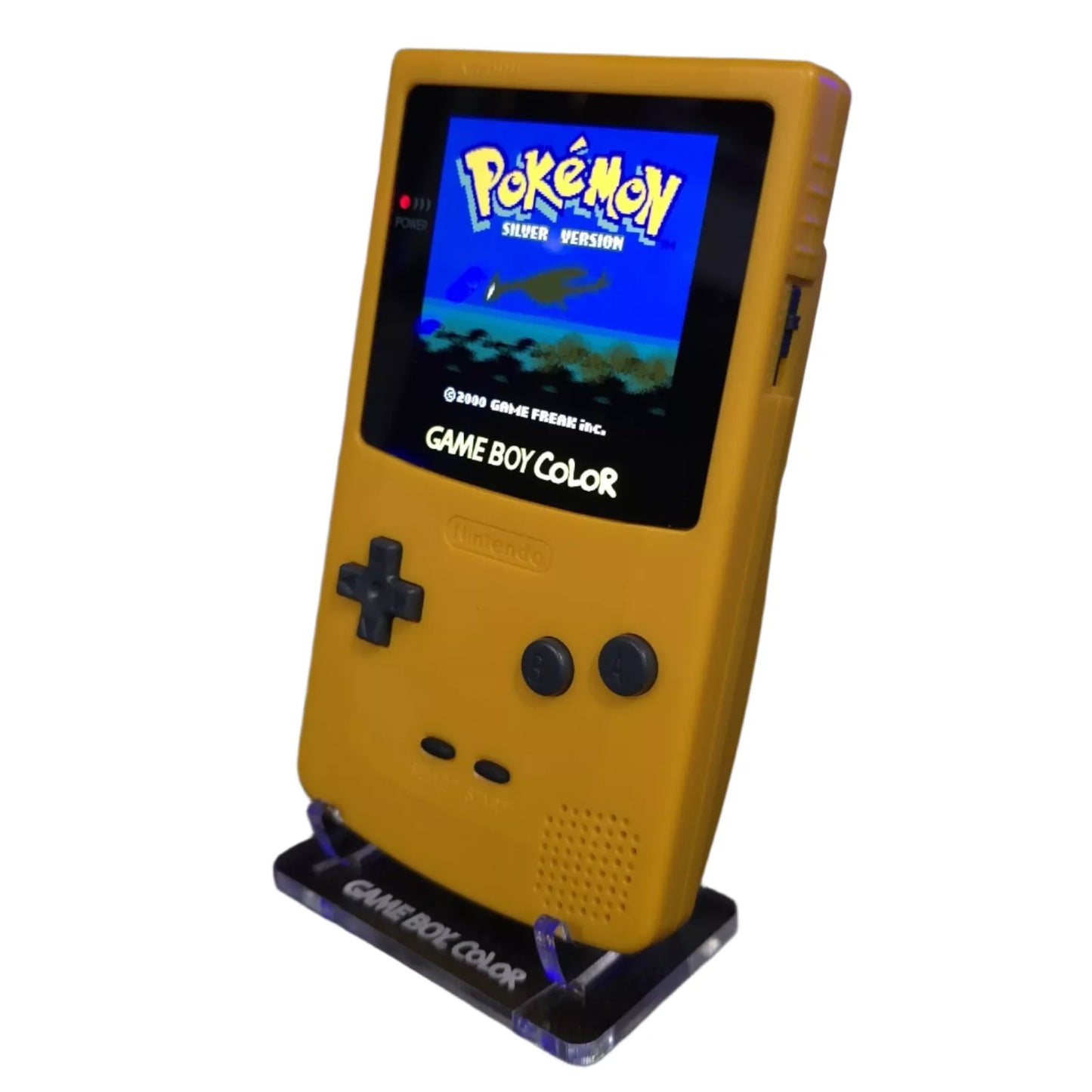 Nintendo Game Boy Color Console - Yellow - AMOLED XL LCD Touch Screen - Custom Built & Upgraded
