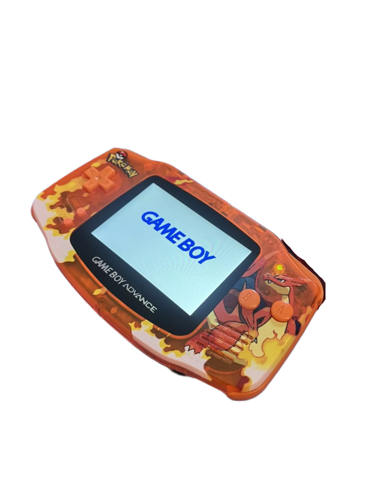 Nintendo Game Boy Advance Video Game Console - OrangeYellow - Charizard Edition - Custom Built
