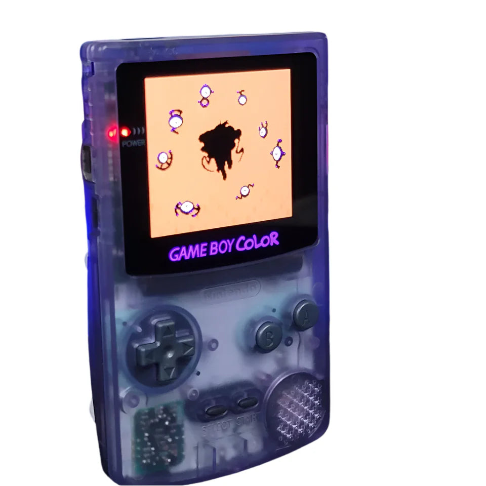 Nintendo Game Boy Color Console - Atomic Purple - AMOLED XL LCD Touch Screen - Custom Built & Upgraded