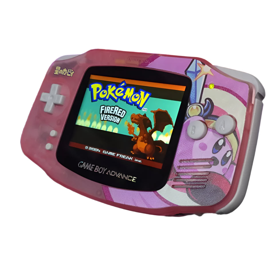 Nintendo Game Boy Advance Video GameConsole - Clear Pink - Kirby Edition - Custom Built