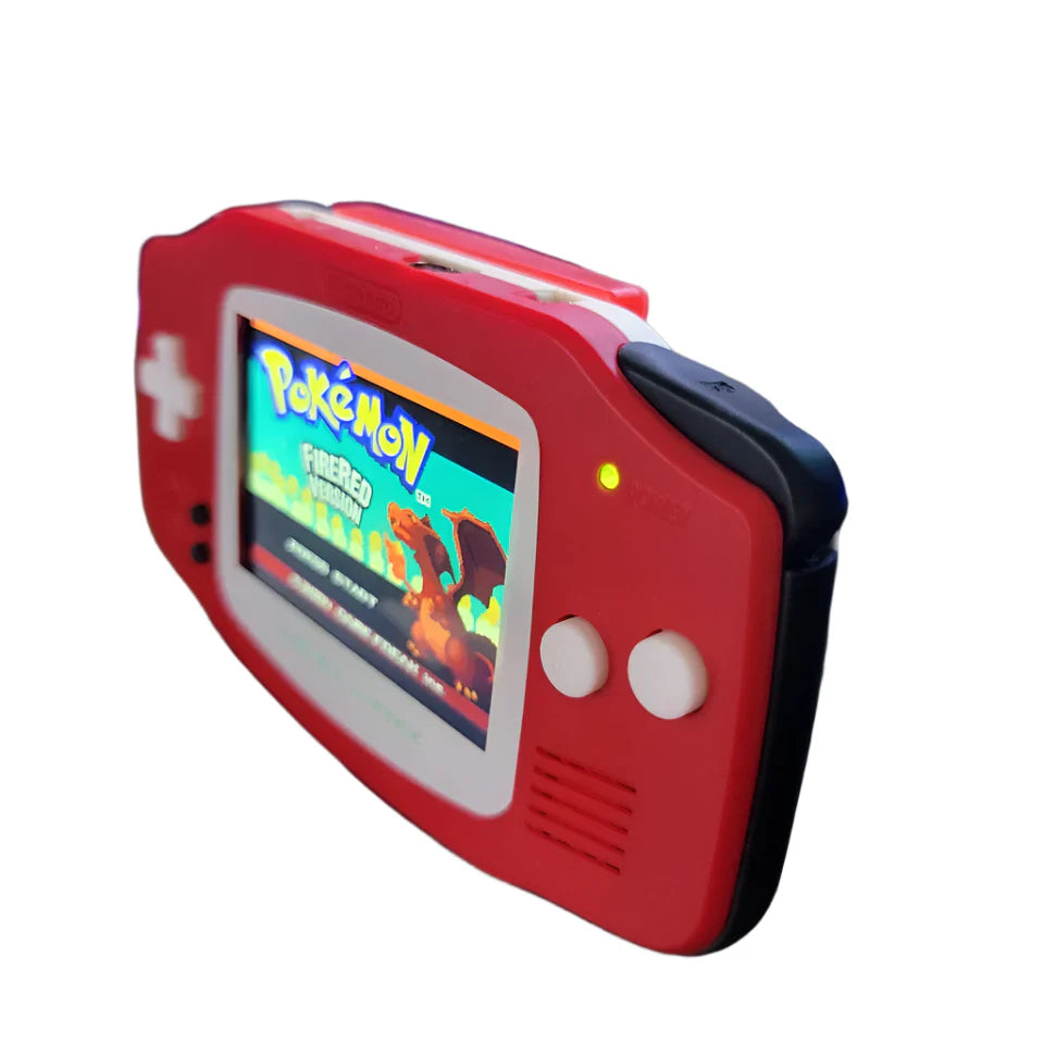 Nintendo Game Boy Advance Video Game Console - WhiteRed - Pokemon Pokeball Edition - Custom Built