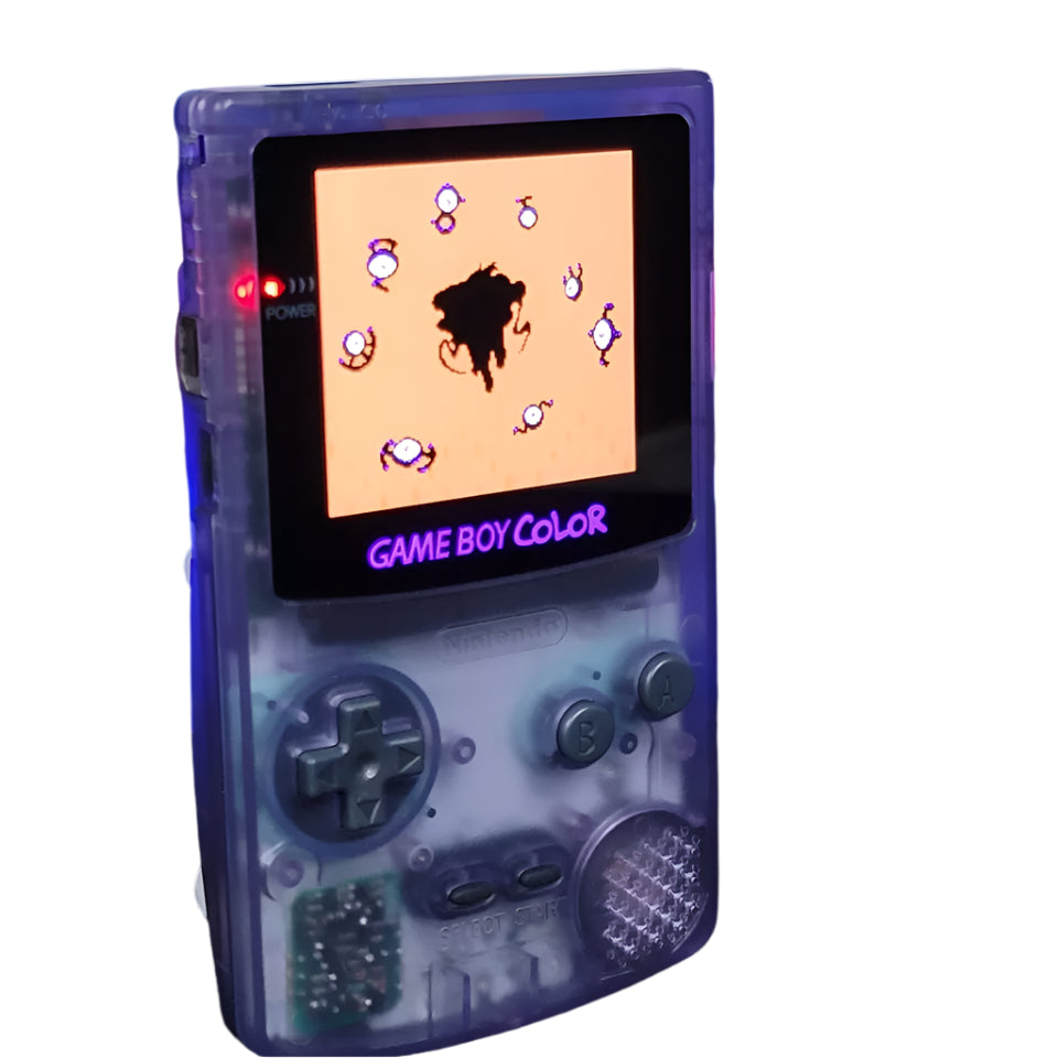 Nintendo Game Boy Color Console - Atomic Purple - AMOLED XL LCD Touch Screen - Custom Built & Upgraded