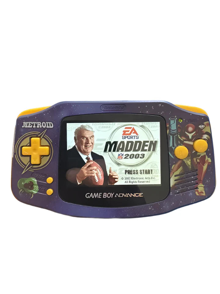 Nintendo Game Boy Advance Video Game Console - PurpleYellow - Metroid Edition - Custom Built