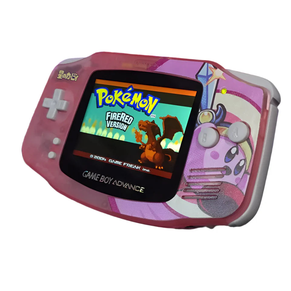 Nintendo Game Boy Advance Video GameConsole - Clear Pink - Kirby Edition - Custom Built