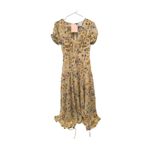 Hello Molly Womens Dress Boho Midi - BeigeMulti-Color - 12 - Like  New