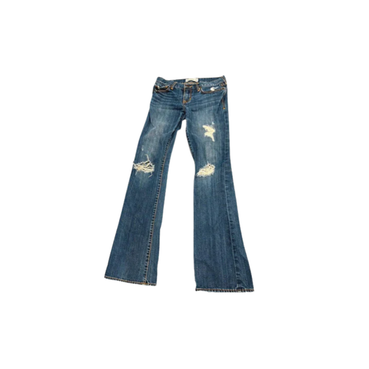 Abercrombie & Fitch Womens Jeans Denim Medium Wash Slightly Distressed - Blue - 14 - Very Good