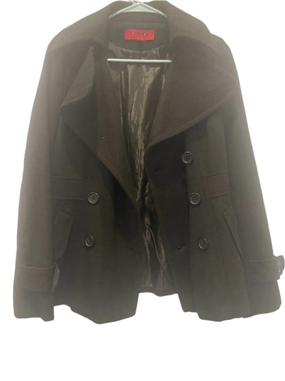 Women Size XS Wool Coffee Shop Black Pea Coat Jacket Coffeeshop Company - Very Good