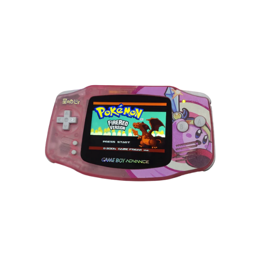 Nintendo Game Boy Advance Video GameConsole - Clear Pink - Kirby Edition - Custom Built