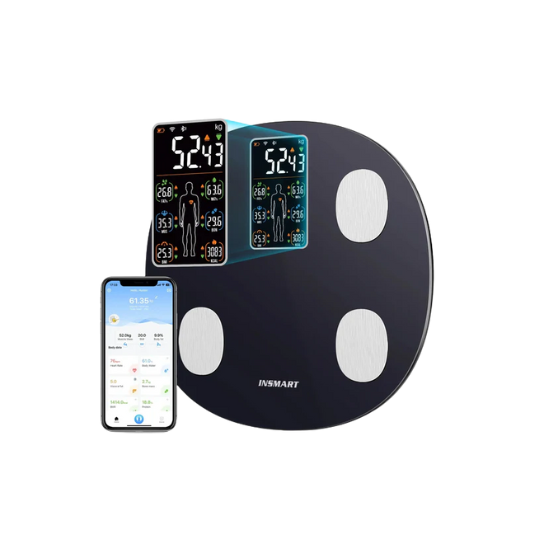 INSMART 15 Smart Body Weight Scale - 15 Accurate Measurements Bioimpedance Health Tracker - Solar & Light Energy Charging - New