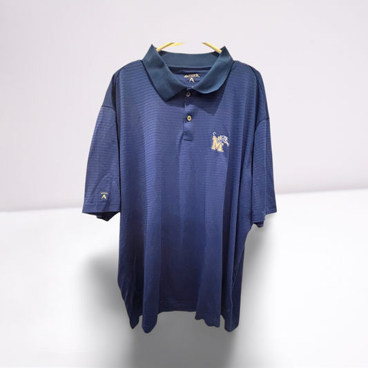 Antigua Mens College Team Polo Shirt Memphis Tigers Collared - Blue - XXL - Very Good