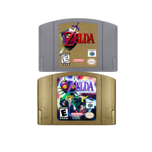 Zelda Ocarina of Time & Majoras Mask - N64 Video Games for Nintendo 64 - 2 Pack