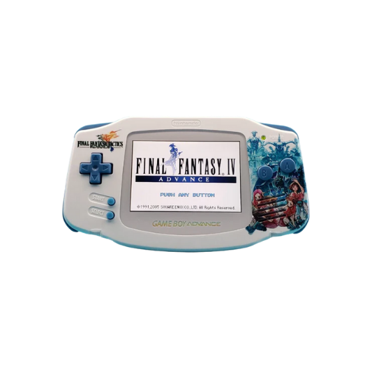 Nintendo Game Boy Advance Video Game Console - WhiteBlue - Final Fantasy Tactics Edition - Custom Built
