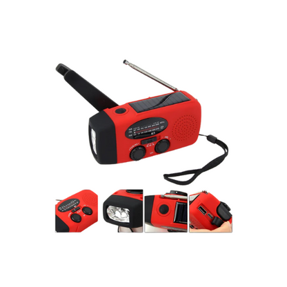 Solar Hand Crank Radio - FM AM WB NOAA Weather Radio 2000mAh, Multi-Functional Survival Tool