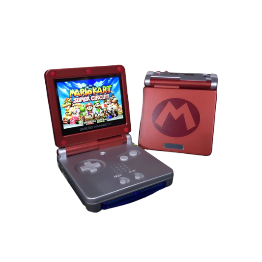 Nintendo Game Boy Advance SP Console - RedSilver - Super Mario Edition M Edition - Custom Built