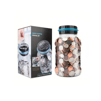 Digital US Coin Counting Money Jar - Transparent - Large Capacity