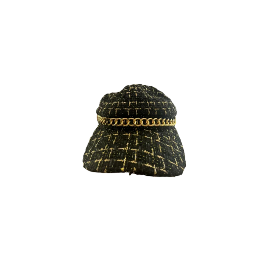 Juicy Couture Womens Newsboy Hat - Black/Gold - Universal - New