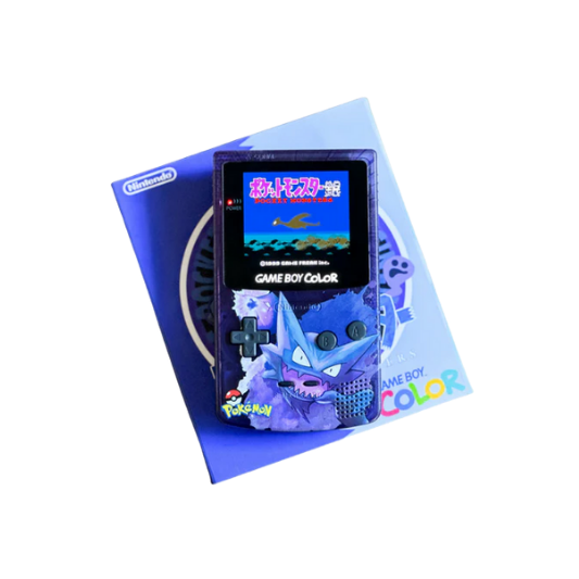 Nintendo Game Boy Color Console - Clear Purple - Pokemon Haunter Edition - AMOLED XL LCD Touch Screen - Custom Built & Upgraded