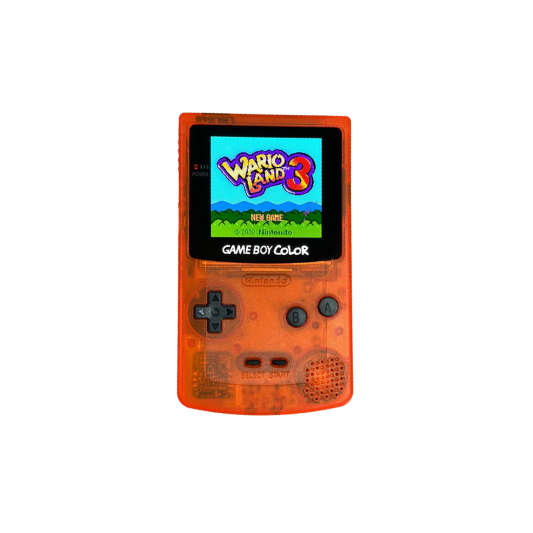 Nintendo Game Boy Color Video Game Console - Transparent Orange - AMOLED XL LCD Touch Screen - Custom Built & Upgraded