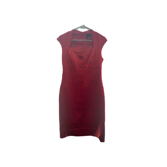 Melrose Womens Dress Cap Sleeve Knee Length Cocktail Chic - Red - 10 - Very Good